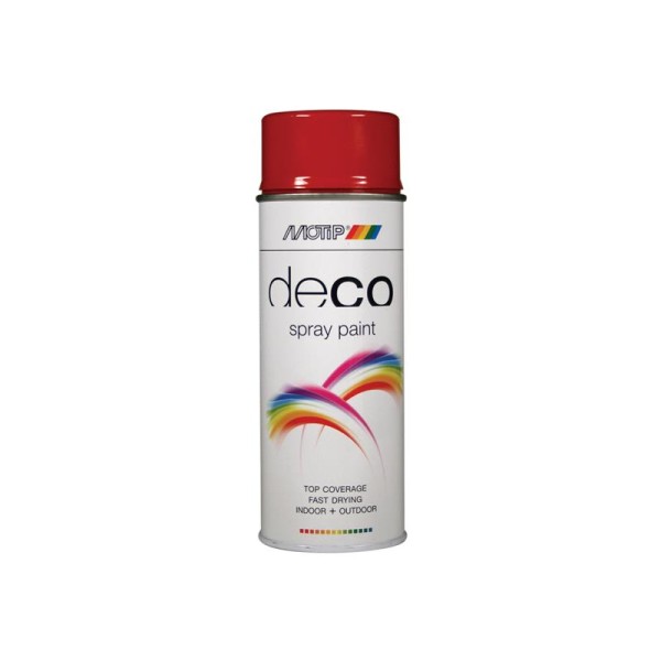 MOTIP® Deco Spray Paint High Gloss RAL 3000 Flame Red 400ml MOTIP® Deco Spray Paint High Gloss RAL 3000 Flame Red 400ml