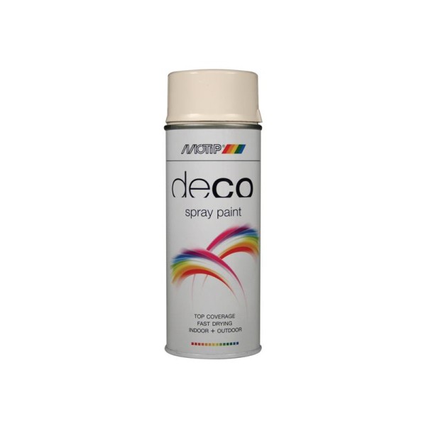 MOTIP® Deco Spray Paint High Gloss RAL 9001 Cream White 400ml MOTIP® Deco Spray Paint High Gloss RAL 9001 Cream White 400ml