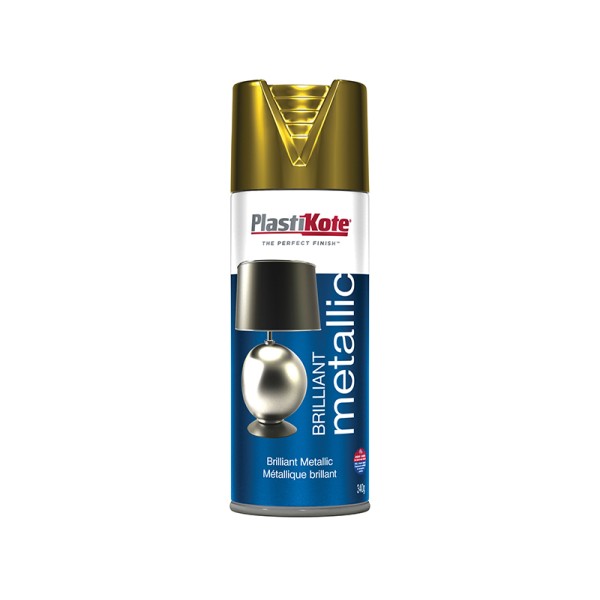 PlastiKote Brilliant Metallic Spray Gold 400ml PlastiKote Brilliant Metallic Spray Gold 400ml