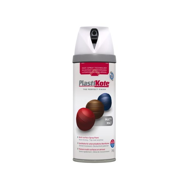PlastiKote Twist & Spray Matt White 400ml PlastiKote Twist & Spray Matt White 400ml