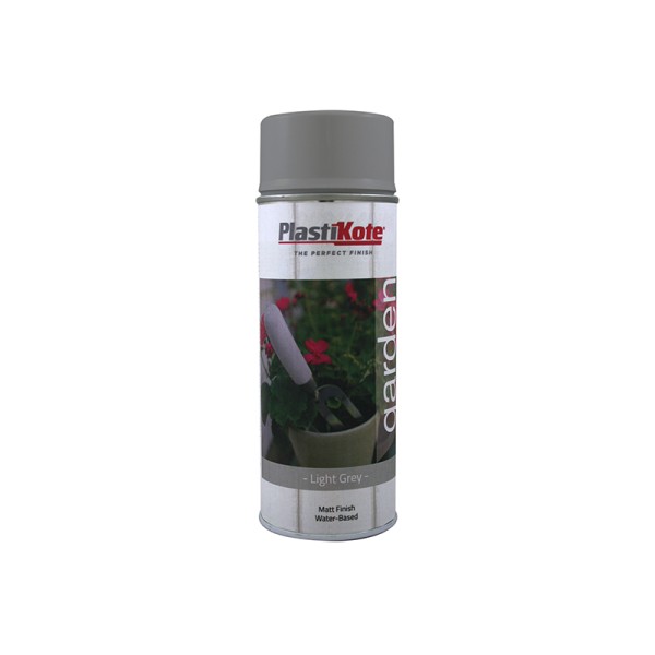 PlastiKote Garden Colours Spray Paint Light Grey 400ml PlastiKote Garden Colours Spray Paint Light Grey 400ml