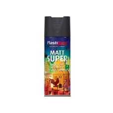 PlastiKote Matt Super Spray Black 400ml