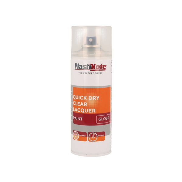 PlastiKote Trade Quick Dry Clear Lacquer Spray Gloss 400ml PlastiKote Trade Quick Dry Clear Lacquer Spray Gloss 400ml