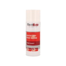 PlastiKote Trade Quick Dry Trim Spray Paint High Gloss White 400ml