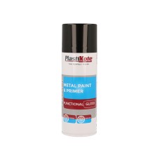 PlastiKote Trade Metal Spray Paint & Primer Gloss Black 400ml