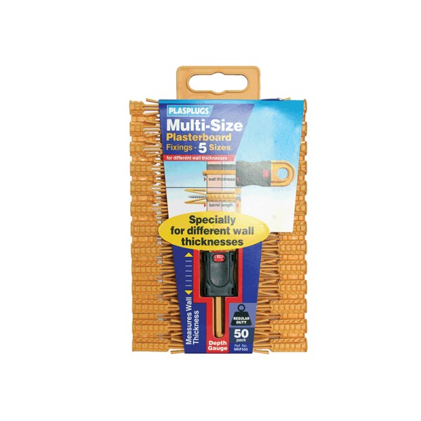 Plasplugs Plasterboard Fixing Multi Size X50 MNF555 Plasplugs Plasterboard Fixing Multi Size X50 MNF555