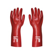 Portwest A435 Red PVC Gauntlets 35cm - XL (Size 10)