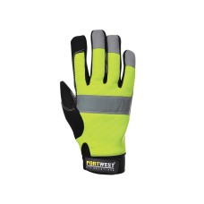 Portwest A710 Hi-Vis Yellow Tradesman Gloves - Large (Size 9)