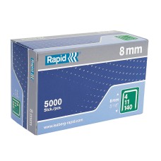 Rapid 140/8 8mm Galvanised Staples Box 5000