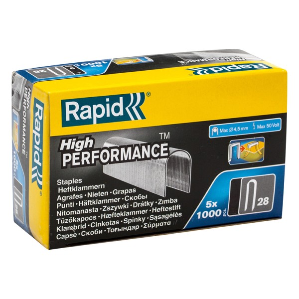 Rapid 28/10 10mm DP x 5m Galvanised Staples Box 5 x 1000 Rapid 28/10 10mm DP x 5m Galvanised Staples Box 5 x 1000