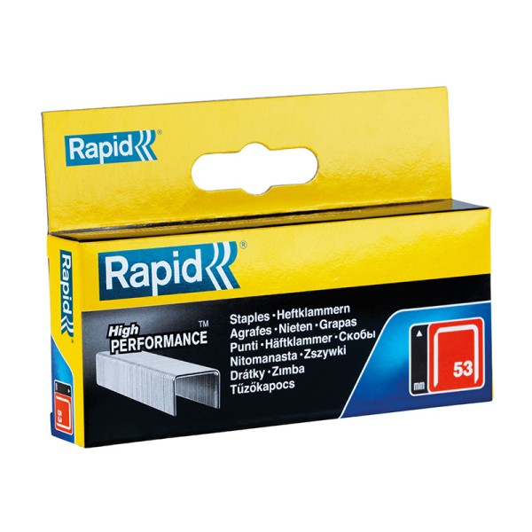 Rapid 53/14B 14mm Galvanised Staples Box 2500 Rapid 53/14B 14mm Galvanised Staples Box 2500
