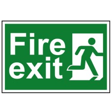 Scan Fire Exit Man Running Right - PVC Sign 300 x 200mm