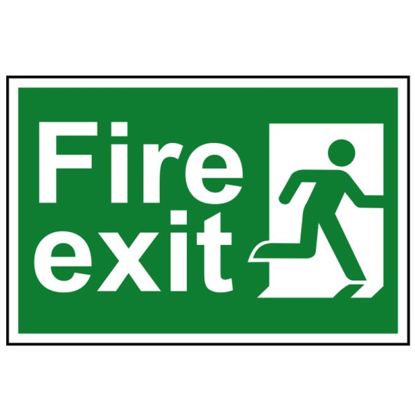 Scan Fire Exit Man Running Right - PVC Sign 300 x 200mm Scan Fire Exit Man Running Right - PVC Sign 300 x 200mm