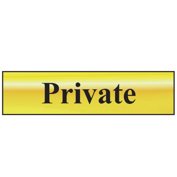 Scan Private - Polished Brass Effect 200 x 50mm Scan Private - Polished Brass Effect 200 x 50mm