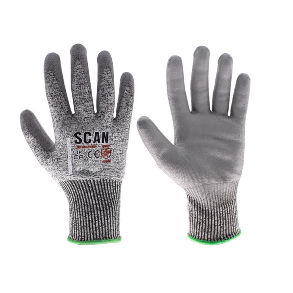 Scan PU Palm Cut D Gloves - L (Size 9) Scan PU Palm Cut D Gloves - L (Size 9)