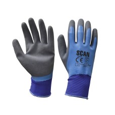 Scan Waterproof Latex Gloves - L (Size 9)