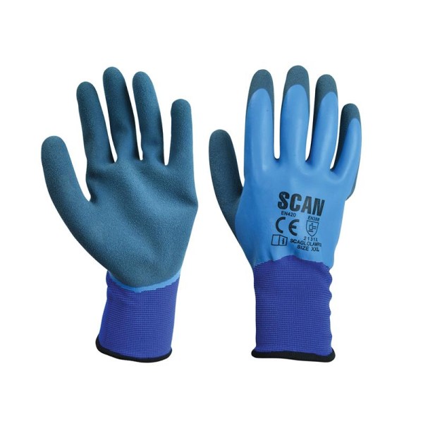 Scan Waterproof Latex Gloves - XXL (Size 11) Scan Waterproof Latex Gloves - XXL (Size 11)