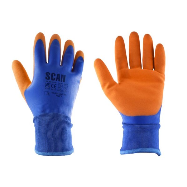Scan Thermal Waterproof Latex Coated Gloves - XL (Size 10) Scan Thermal Waterproof Latex Coated Gloves - XL (Size 10)