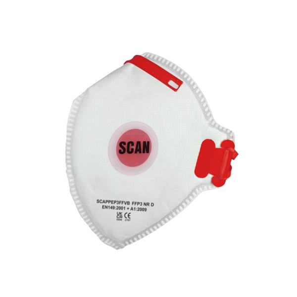 Scan Fold Flat Disposable Valved Disposable Mask FFP3 Protection (Pack 10) Scan Fold Flat Disposable Valved Disposable Mask FFP3 Protection (Pack 10)