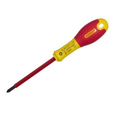 STANLEY® FatMax® VDE Insulated Screwdriver Pozidriv Tip PZ0 x 75mm