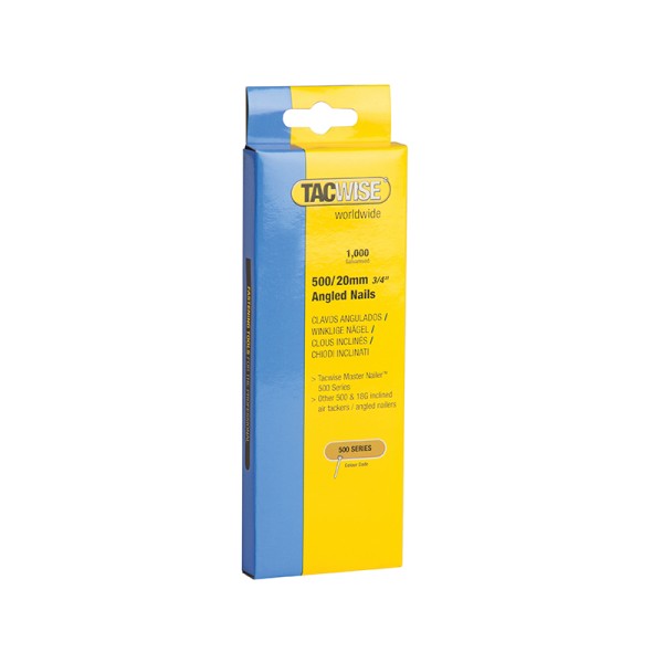 Tacwise 500 18 Gauge 20mm Angled Galvanised Nails Pack 1000 Tacwise 500 18 Gauge 20mm Angled Galvanised Nails Pack 1000