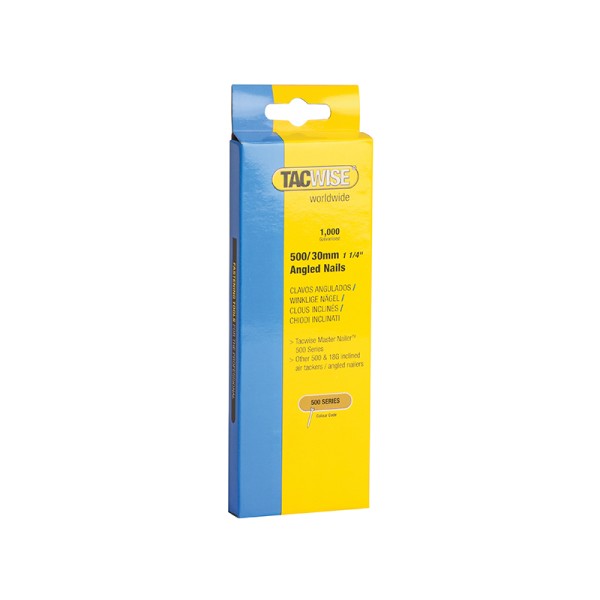 Tacwise 500 18 Gauge 30mm Angled Nails Pack 1000 Tacwise 500 18 Gauge 30mm Angled Nails Pack 1000