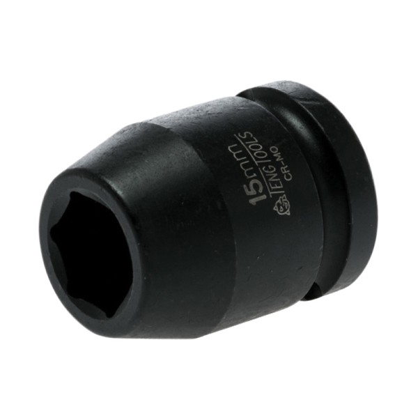 Teng Impact Socket Hexagon 6-Point 1/2in Drive 15mm Teng Impact Socket Hexagon 6-Point 1/2in Drive 15mm