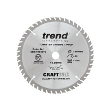 Trend CSB/16548TC Craft Pro Thin Kerf Saw Blade 165 x 15.88mm x 48T