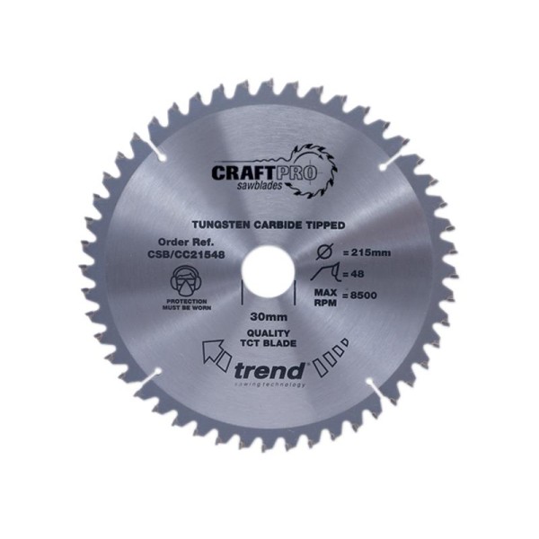 Trend CSB/CC21548 CraftPro Mitre Saw Blade 215 x 30mm x 48T Trend CSB/CC21548 CraftPro Mitre Saw Blade 215 x 30mm x 48T