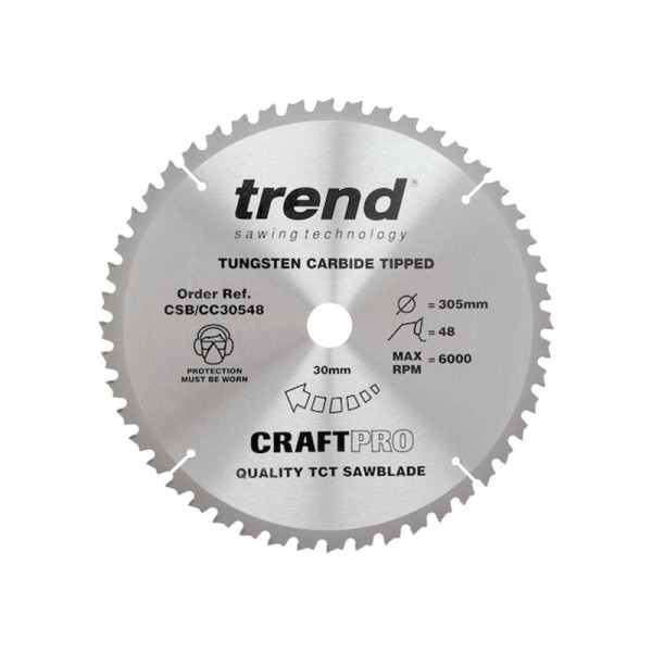 Trend CSB/CC30548 CraftPro Mitre Saw Blade 305 x 30mm x 48T Trend CSB/CC30548 CraftPro Mitre Saw Blade 305 x 30mm x 48T
