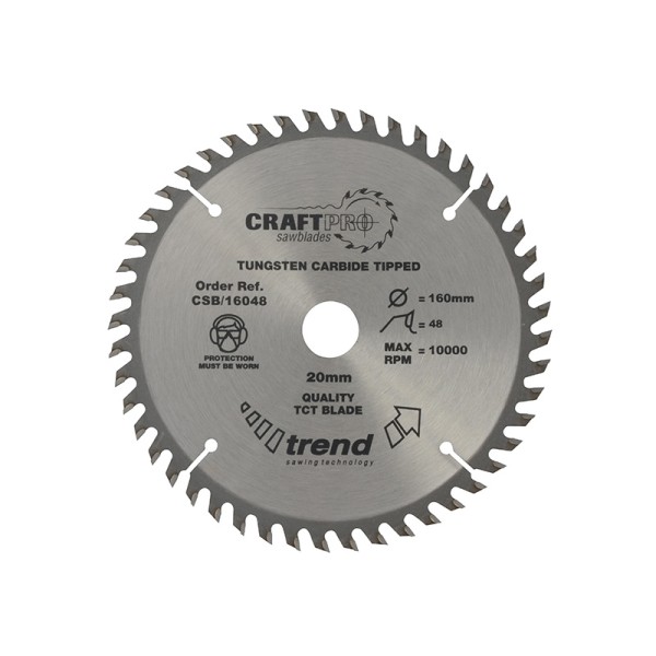 Trend CraftPro Circular Saw Blade 160mm x 48T x 20mm Trend CraftPro Circular Saw Blade 160mm x 48T x 20mm