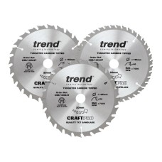 Trend CraftPro Cordless Saw Blade 165 x 20mm x 24T/40T (Pack 3)