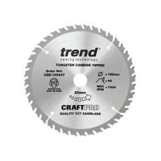 Trend CSB/16540T CraftPro Thin Kerf Saw Blade 165 x 20mm x 40T
