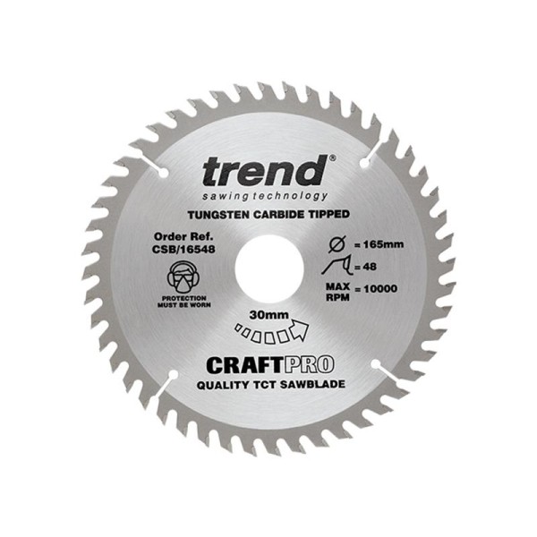 Trend CSB/16548 CraftPro Saw Blade 165 x 30mm x 48T Trend CSB/16548 CraftPro Saw Blade 165 x 30mm x 48T