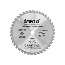 Trend CSB/18440 CraftPro Circular Saw Blade 184 x 16mm x 40T