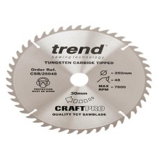 Trend CSB/25048 CraftPro Circular Saw Blade 250 x 30mm x 48T