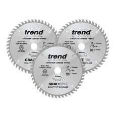 Trend CraftPro Panel Trim Saw Blade 165 x 20mm x 48T (Pack 3)