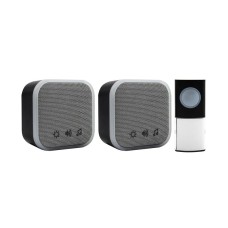 Uni-Com Portable and Plug-In Door Chime Set, Black