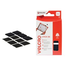 VELCRO® Brand VELCRO® Brand Stick On Squares 25mm Black (Pack 24) VELCRO® Brand VELCRO® Brand Stick On Squares 25mm Black (Pack 24)