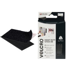 VELCRO® Brand VELCRO® Brand Heavy-Duty Stick On Strips (2) 50 x 100mm Black VELCRO® Brand VELCRO® Brand Heavy-Duty Stick On Strips (2) 50 x 100mm Black