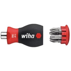 Wiha Magnetic SoftFinish® Stubby Screwdriver with Bit Magazine (PH, PZ)