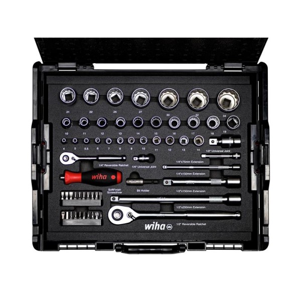 Wiha 1/4in & 1/2in Nut Driver & Bit Set, 60 Piece (inc. Case) Wiha 1/4in & 1/2in Nut Driver & Bit Set, 60 Piece (inc. Case)