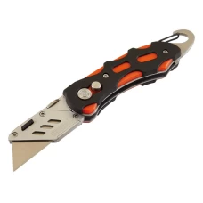Draper Folding Trimming Knife with Belt Clip, Green/Orange (24424)