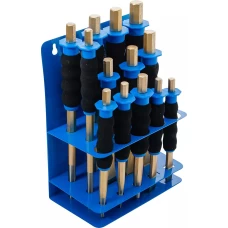 BGS Technic Pin Punch / Centre Punch / Flat Chisel Set | with Hand Protection | 13 pcs.