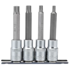 Draper EXPERT 1/2" Sq. Dr. Spline Socket Bit Set (4 piece)