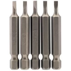 Draper 3mm 1/4" Hex Plain Slot Insert Bit 50mm Long X 5