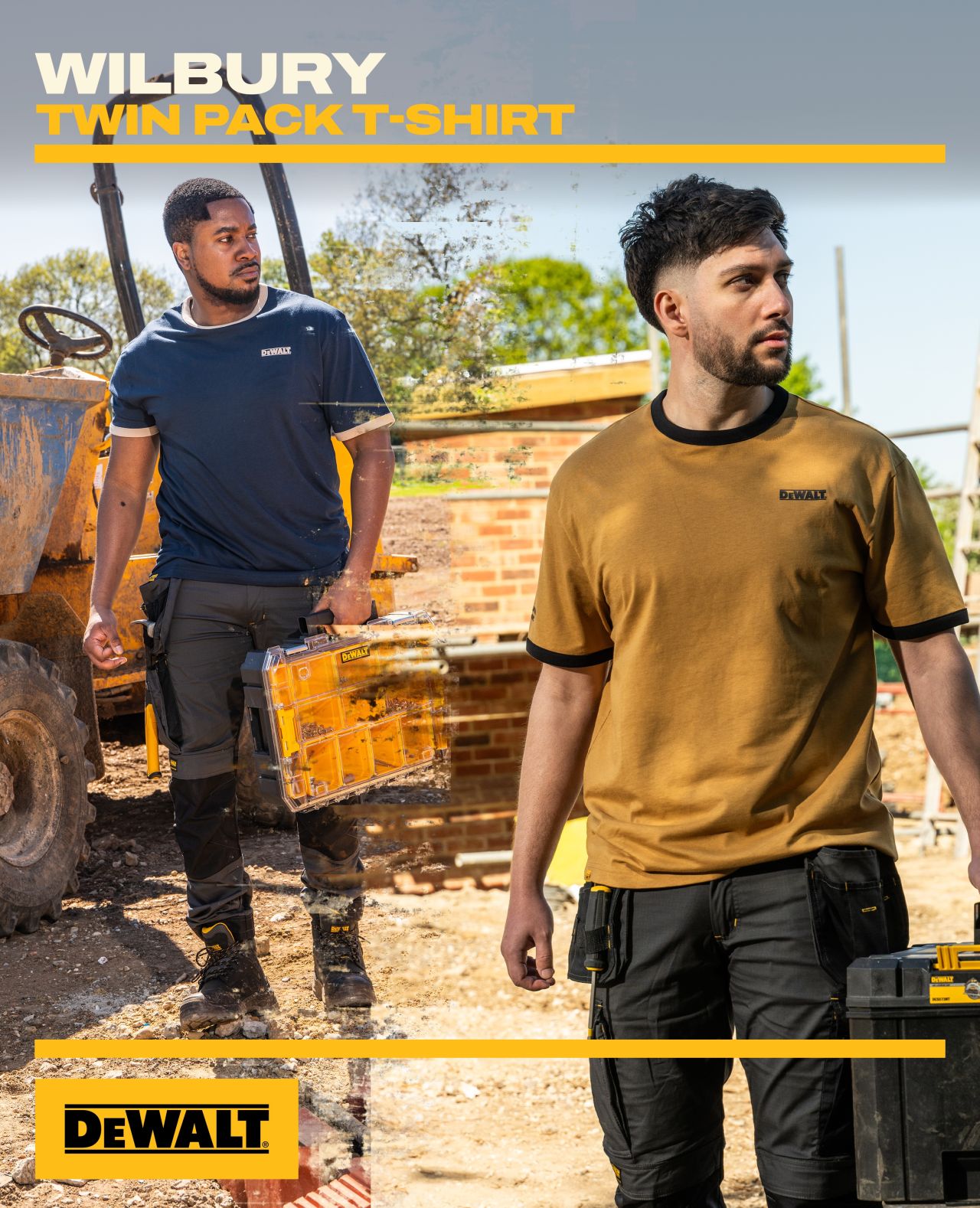 DeWALT WILBURY Twin Pack Work T-Shirts