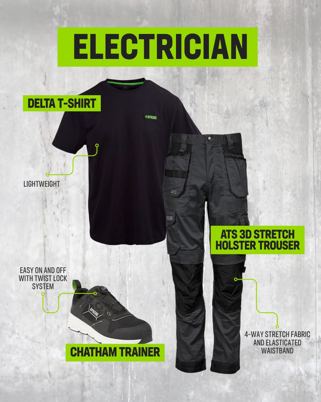 Apache Workwear for Electricians and Indoor Trades