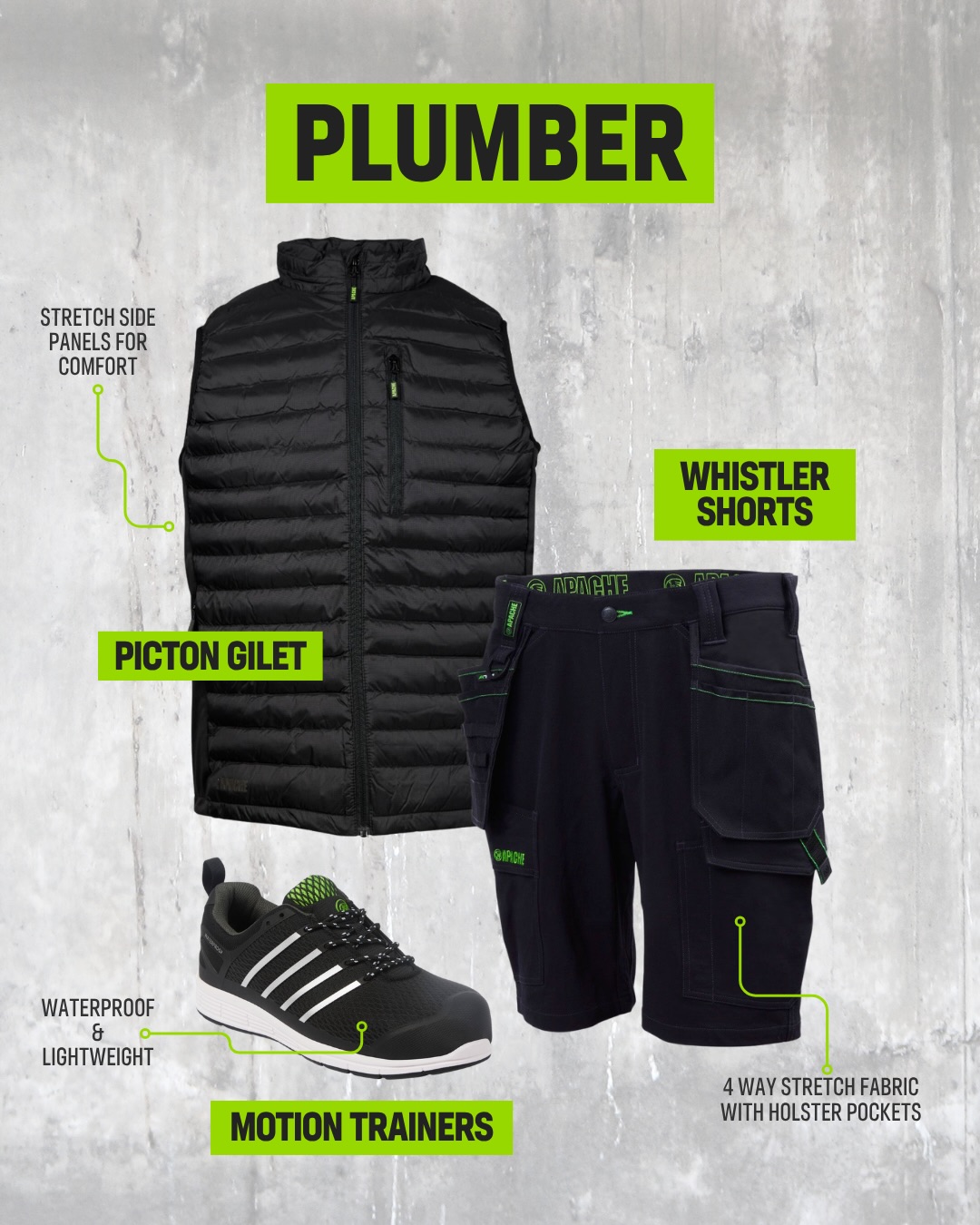 Apache Workwear for Plumbing Trades Ireland