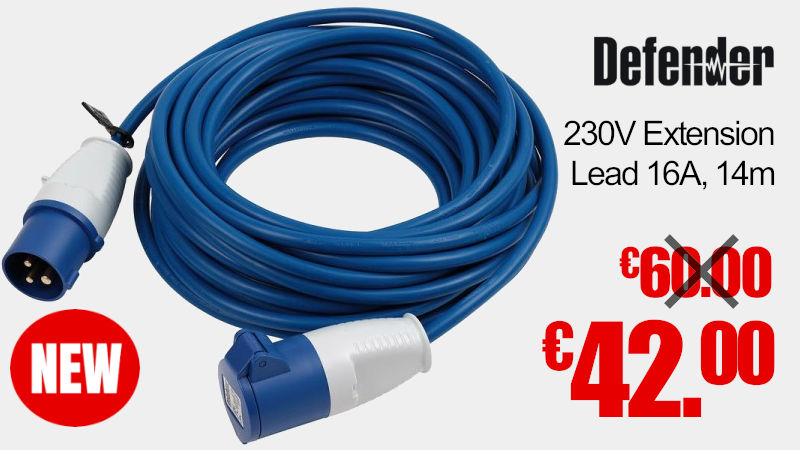 Defender E85221 230V Extension Lead Blue 2.5mm